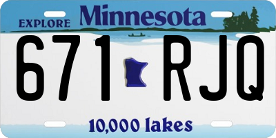 MN license plate 671RJQ