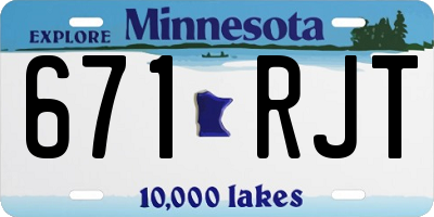 MN license plate 671RJT