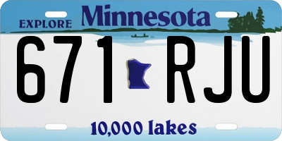 MN license plate 671RJU