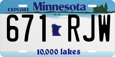 MN license plate 671RJW