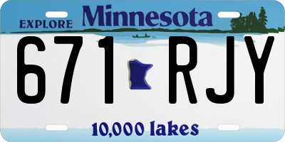 MN license plate 671RJY