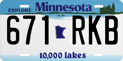 MN license plate 671RKB