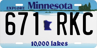 MN license plate 671RKC