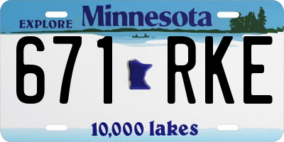 MN license plate 671RKE