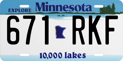 MN license plate 671RKF