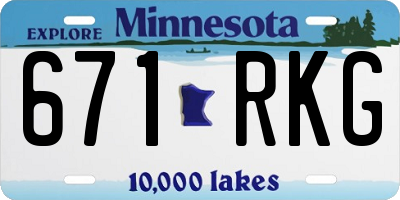 MN license plate 671RKG