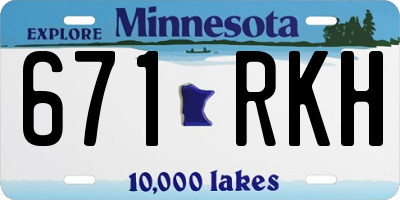 MN license plate 671RKH