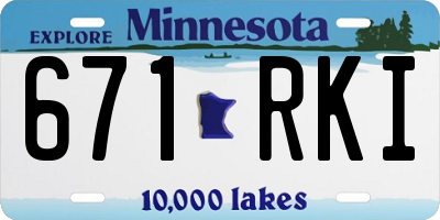 MN license plate 671RKI