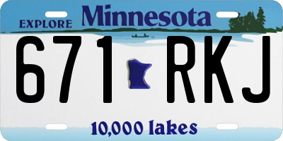 MN license plate 671RKJ