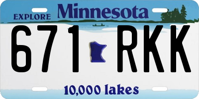 MN license plate 671RKK