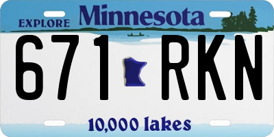 MN license plate 671RKN