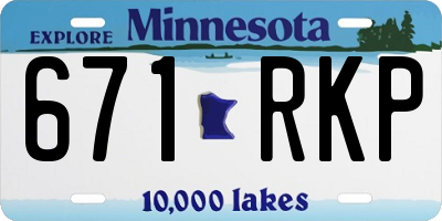 MN license plate 671RKP
