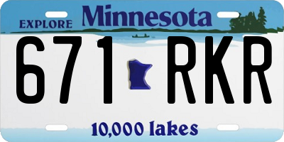 MN license plate 671RKR
