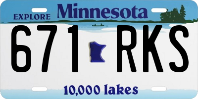 MN license plate 671RKS