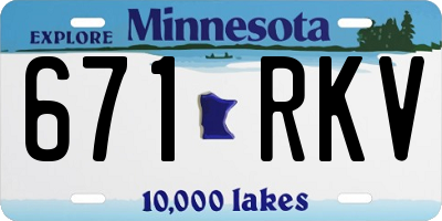 MN license plate 671RKV