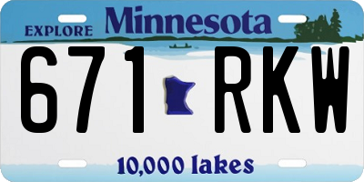 MN license plate 671RKW