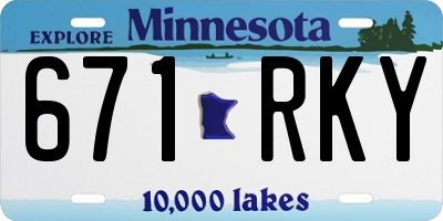 MN license plate 671RKY