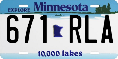 MN license plate 671RLA