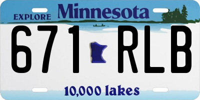 MN license plate 671RLB
