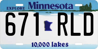 MN license plate 671RLD