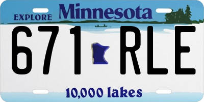 MN license plate 671RLE