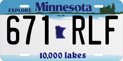 MN license plate 671RLF