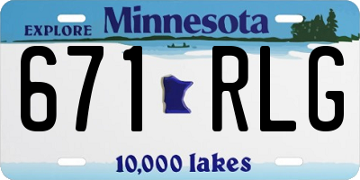 MN license plate 671RLG