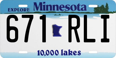 MN license plate 671RLI