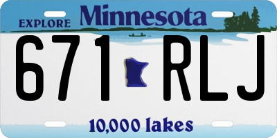 MN license plate 671RLJ