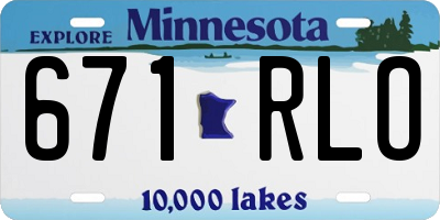 MN license plate 671RLO
