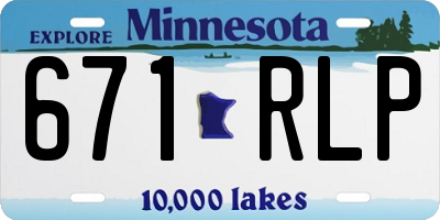 MN license plate 671RLP