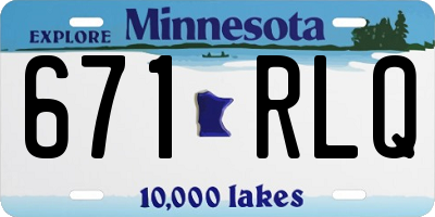 MN license plate 671RLQ