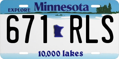 MN license plate 671RLS