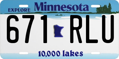 MN license plate 671RLU