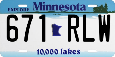 MN license plate 671RLW