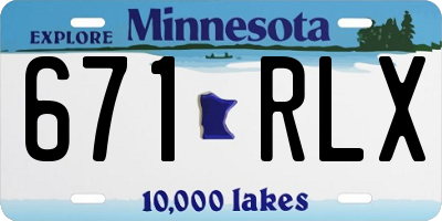 MN license plate 671RLX