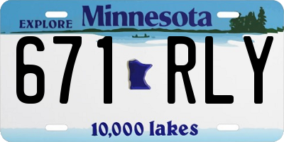 MN license plate 671RLY