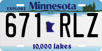 MN license plate 671RLZ