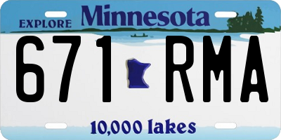 MN license plate 671RMA