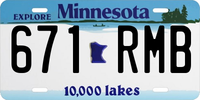 MN license plate 671RMB