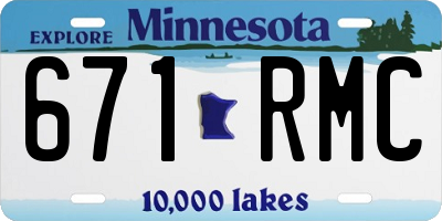 MN license plate 671RMC