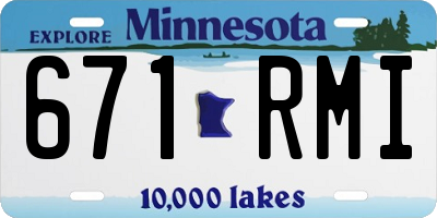 MN license plate 671RMI