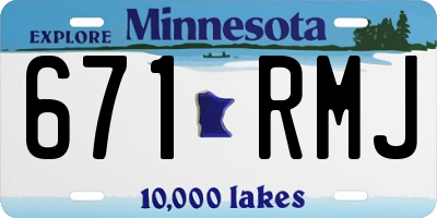 MN license plate 671RMJ