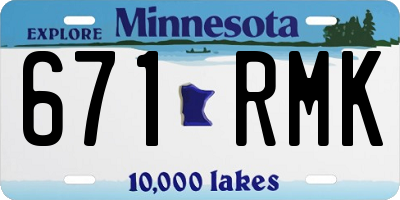 MN license plate 671RMK