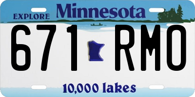 MN license plate 671RMO