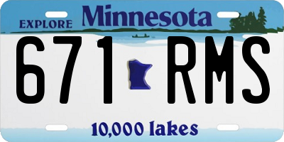 MN license plate 671RMS