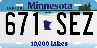 MN license plate 671SEZ