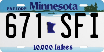 MN license plate 671SFI