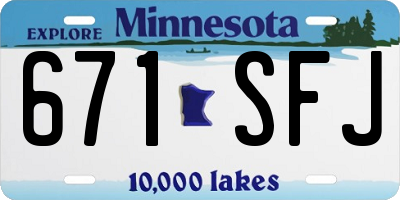 MN license plate 671SFJ