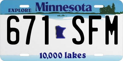 MN license plate 671SFM